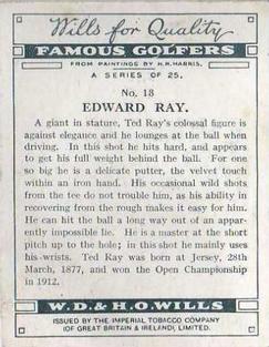 1930 Wills's Famous Golfers #18 Edward Ray Back