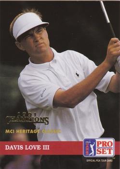 1992 Pro Set PGA Tour - 1991 Champions #3 Davis Love III Front