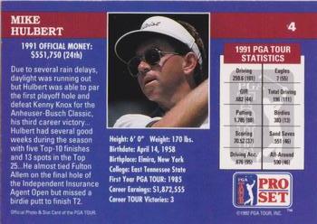 1992 Pro Set PGA Tour - 1991 Champions #4 Mike Hulbert Back