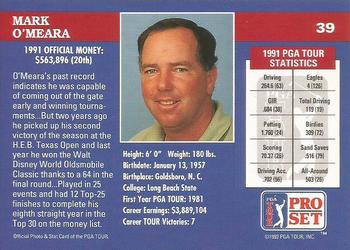 1992 Pro Set PGA Tour - 1991 Champions #39 Mark O'Meara Back