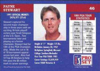 1992 Pro Set PGA Tour - 1991 Champions #46 Payne Stewart Back