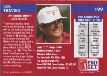 1992 Pro Set PGA Tour - 1991 Champions #199 Lee Trevino Back