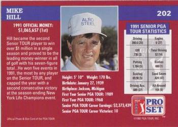 1992 Pro Set PGA Tour - 1991 Champions #202 Mike Hill Back