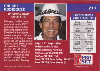1992 Pro Set PGA Tour - 1991 Champions #217 Chi Chi Rodriguez Back