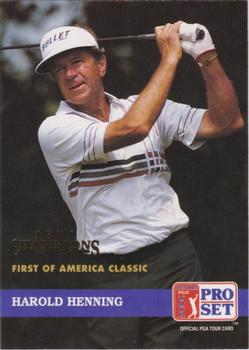 1992 Pro Set PGA Tour - 1991 Champions #218 Harold Henning Front