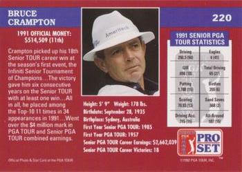 1992 Pro Set PGA Tour - 1991 Champions #220 Bruce Crampton Back