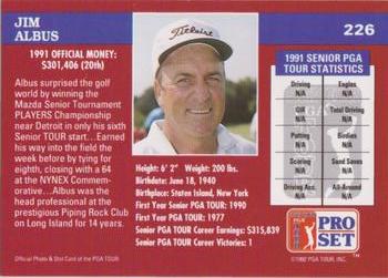 1992 Pro Set PGA Tour - 1991 Champions #226 Jim Albus Back