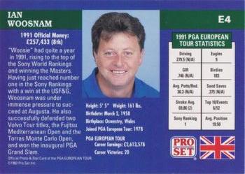1992 Pro Set PGA Tour - 1991 Champions #E4 Ian Woosnam Back