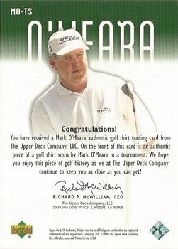 2001 SP Authentic - Tour Swatch Green #MO-TS Mark O'Meara Back