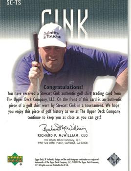 2001 SP Authentic - Tour Swatch Green #SC-TS Stewart Cink Back