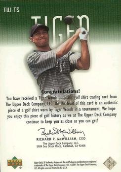 2001 SP Authentic - Tour Swatch Green #TW-TS Tiger Woods Back