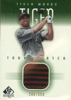 2001 SP Authentic - Tour Swatch Green #TW-TS Tiger Woods Front