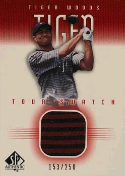 2001 SP Authentic - Tour Swatch Red #TW-TS Tiger Woods Front