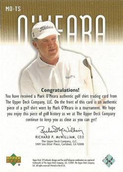 2001 SP Authentic - Tour Swatch Gold #MO-TS Mark O'Meara Back