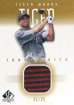 2001 SP Authentic - Tour Swatch Gold #TW-TS Tiger Woods Front