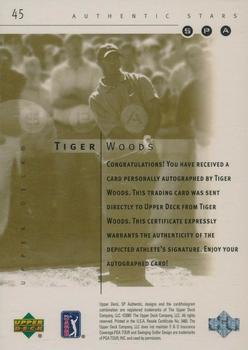 2001 SP Authentic - Gold #45 Tiger Woods Back