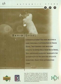2001 SP Authentic - Gold #46 David Duval Back