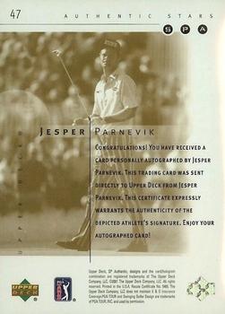 2001 SP Authentic - Gold #47 Jesper Parnevik Back