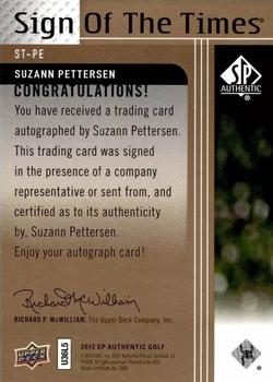 2012 SP Authentic - Sign of the Times #ST-PE Suzann Pettersen Back