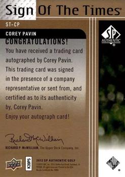 2012 SP Authentic - Sign of the Times #ST-CP Corey Pavin Back