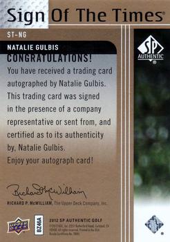 2012 SP Authentic - Sign of the Times #ST-NG Natalie Gulbis Back