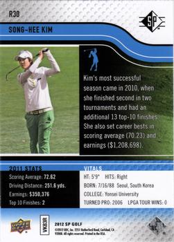 2012 SP - Rookie Extended Series Blue #R30 Song-Hee Kim Back
