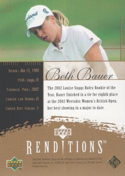 2003 Upper Deck Renditions - Gold #59 Beth Bauer Back