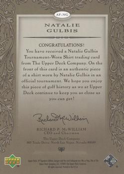 2005 SP Signature Golf - Authentic Fabrics #AF-NG Natalie Gulbis Back