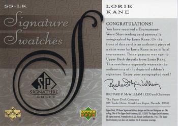 2005 SP Signature Golf - Signature Swatches #SS-LK Lorie Kane Back
