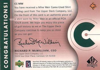 2003 SP Authentic - Course Classics #CC-MW Mike Weir Back