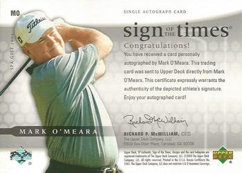2004 SP Authentic - Sign of the Times #MO Mark O'Meara Back