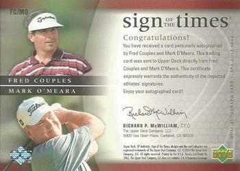 2004 SP Authentic - Sign of the Times Dual #FC/MO Fred Couples / Mark O'Meara Back