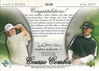 2004 SP Authentic - Course Combos #C2-29 Mark O'Meara / Mike Weir Back
