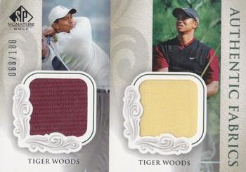 2004 SP Signature - Authentic Fabrics Dual #AD-TW Tiger Woods Front