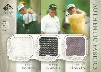 2004 SP Signature - Authentic Fabrics Triple #AT-CML Fred Couples / Mark O'Meara / Justin Leonard Front
