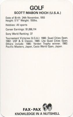 1987 Fax-Pax #NNO Scott Hoch Back