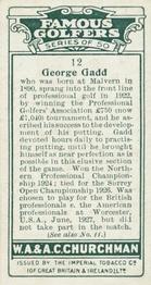 1927 Churchman's Famous Golfers #12 George Gadd Back