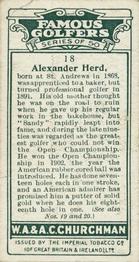 1927 Churchman's Famous Golfers #18 Alexander Herd Back