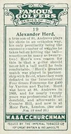 1927 Churchman's Famous Golfers #19 Alexander Herd Back
