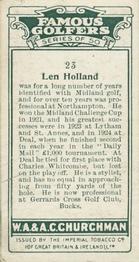 1927 Churchman's Famous Golfers #23 Len Holland Back