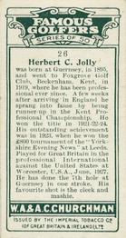 1927 Churchman's Famous Golfers #26 Herbert Jolly Back