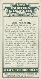 1927 Churchman's Famous Golfers #31 Abe Mitchell Back