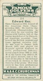 1927 Churchman's Famous Golfers #34 Edward Ray Back