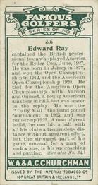 1927 Churchman's Famous Golfers #35 Edward Ray Back