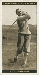 1927 Churchman's Famous Golfers #38 Alexander Simpson Front