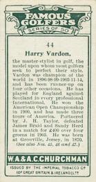 1927 Churchman's Famous Golfers #44 Harry Vardon Back