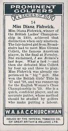 1931 Churchman's Prominent Golfers (Small) #14 Diana Fishwick Back