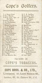1900 Cope's Golfers #26 Tom Morris Jr. Back