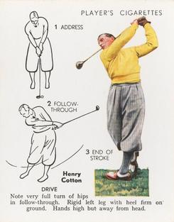 1939 Player's Golf #9 Henry Cotton Front