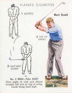 1939 Player's Golf #16 Bert Gadd Front